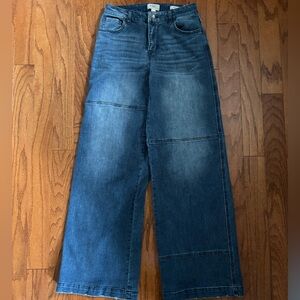 LOGO Blue Wide-Leg Jeans